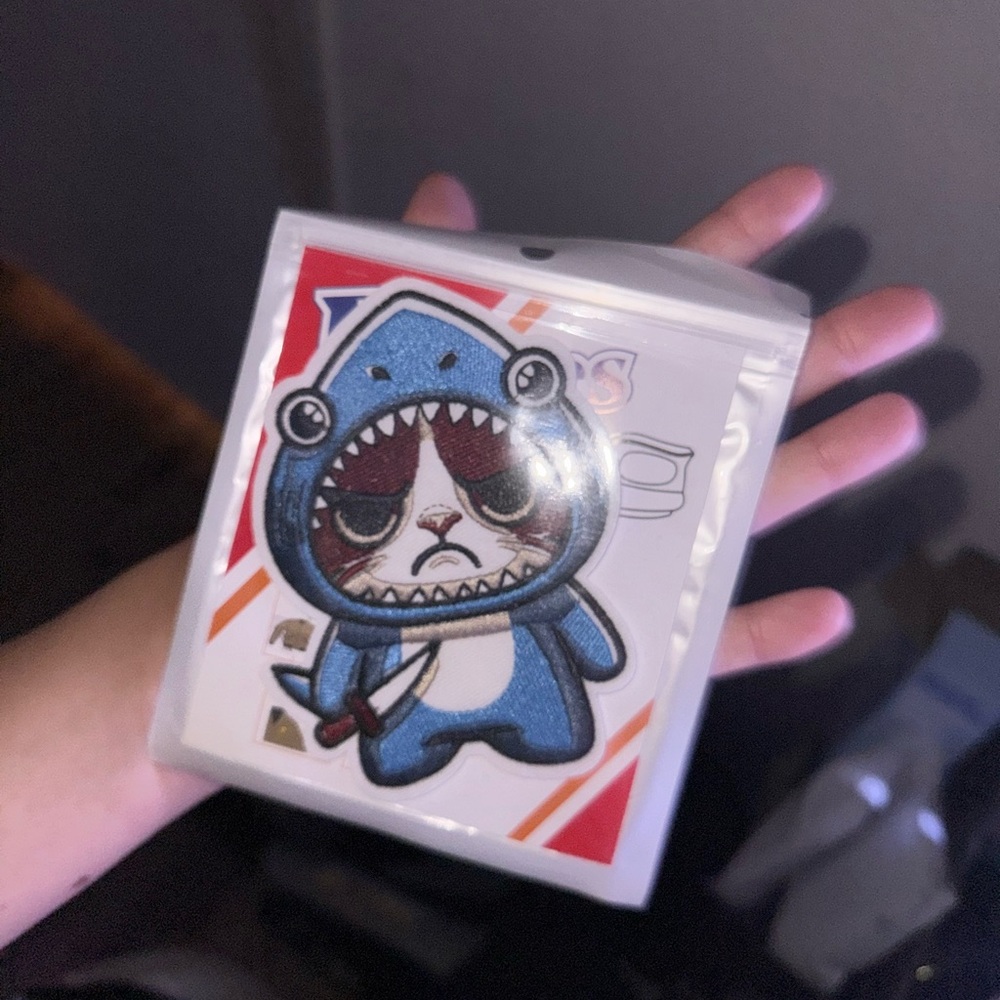 Blue Shark Grumpy Cat Patch